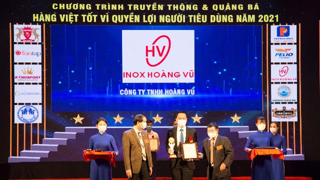 INOX HOÀNG VŨ ĐẠT DANH HIỆU TOP 10 THƯƠNG HIỆU VÀNG VIỆT NAM 2021