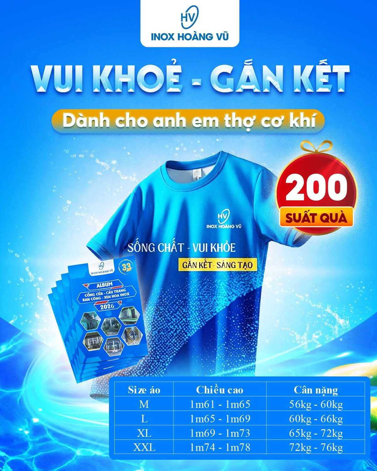 [KỶ NIỆM 33 NĂM THÀNH LẬP] TẶNG 200 SUẤT QUÀ ĐẶC BIỆT ĐẾN ANH EM THỢ CƠ KHÍ INOX